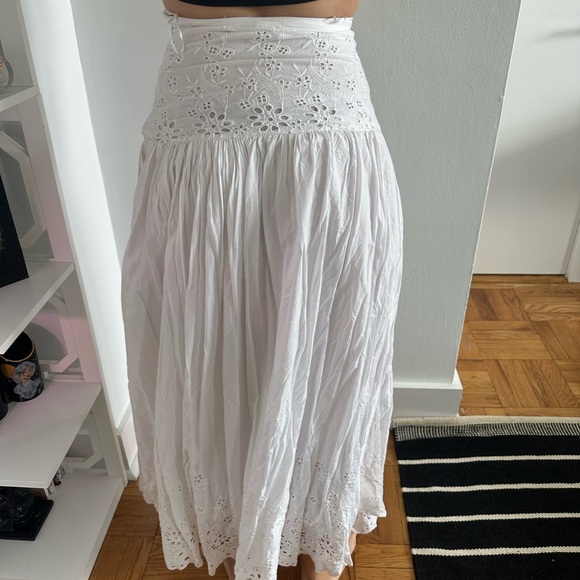 Spell & The Gypsy Bambi Cotton High Waisted Bohemian Lace Maxi Skirt - Picture 4 of 6